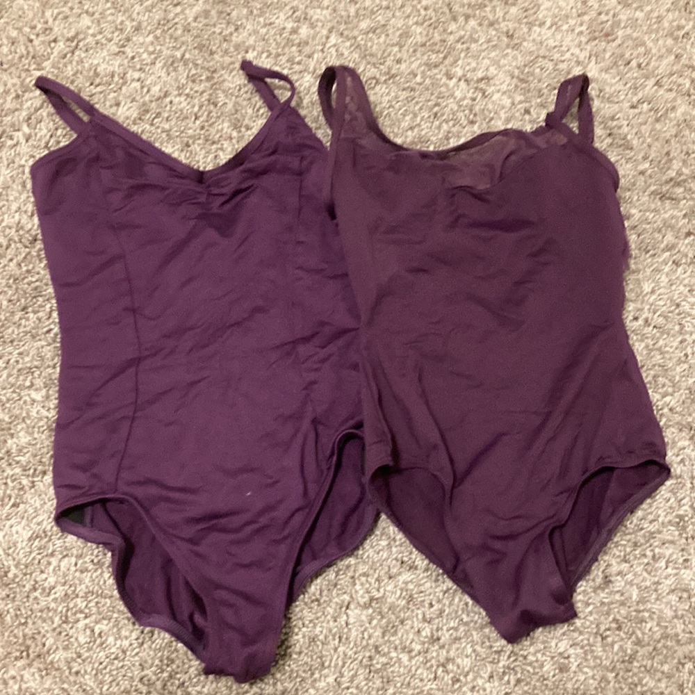 Two Women’s Plum Colored Dance Leotards